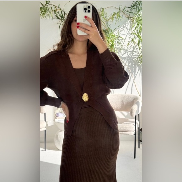 Gold Button Knit Cardigan - Picture 5 of 5